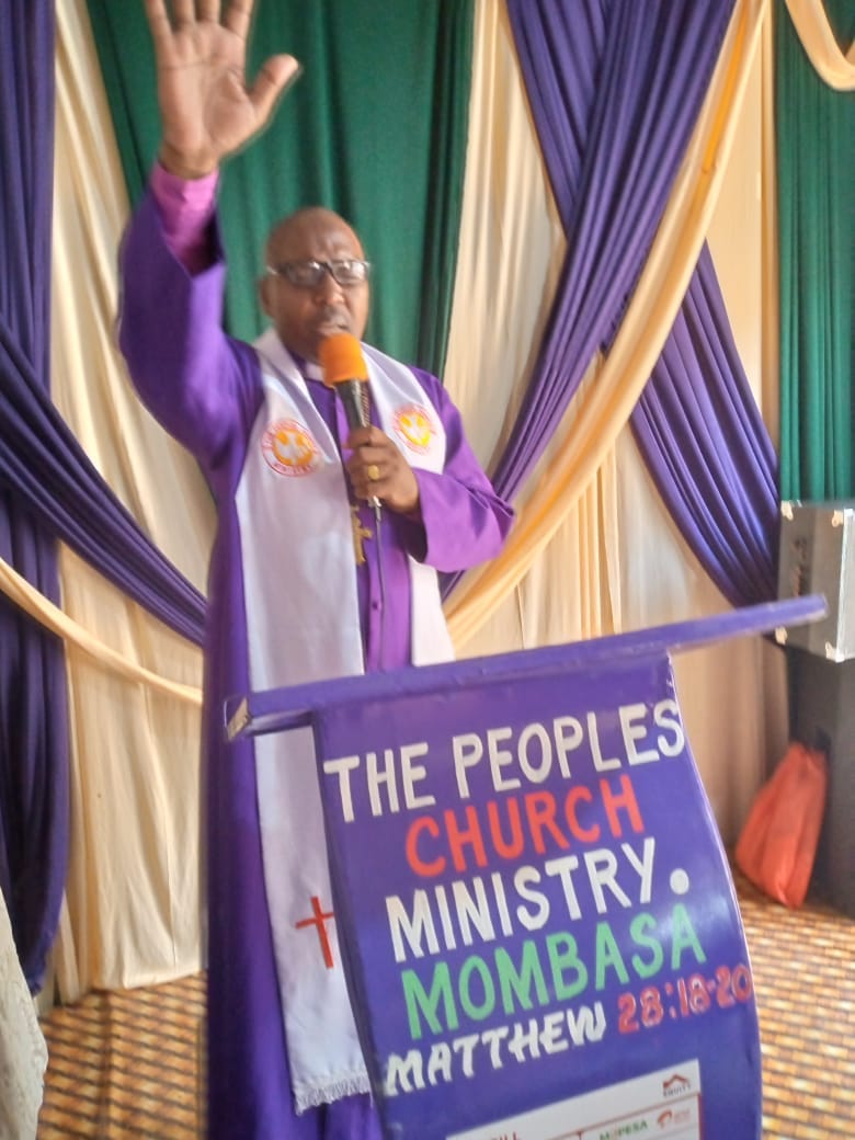 Bishop David Kibali ministering at The Peoples Church pulpit